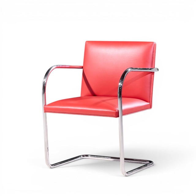 Mies Van Der Rohe for Knoll Brno Mid Century Cantilever Chrome Dining Chairs - Set of 16 For Sale In Chicago - Image 6 of 11
