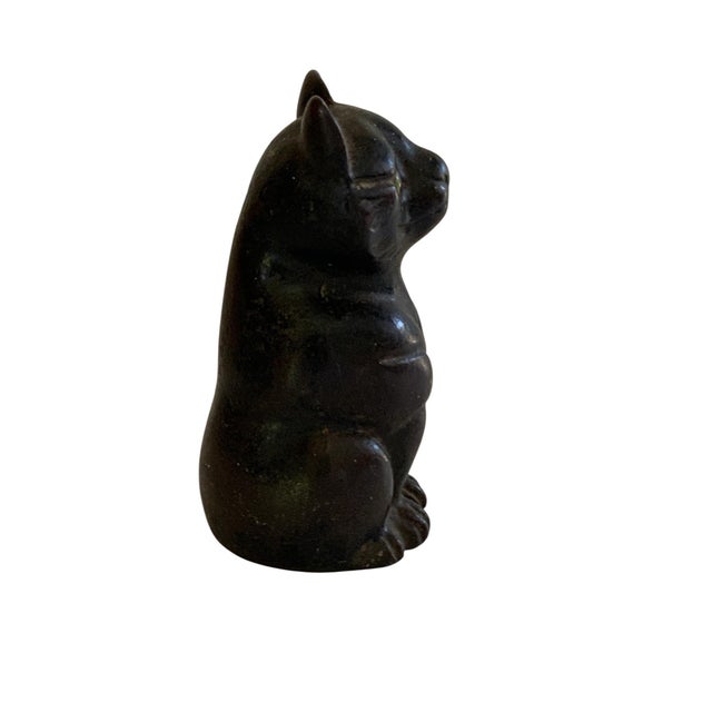 1920s Antique Hubley or Albany Cast Iron 7" Sitting Cat Doorstop Made in Usa 1920s-1930s For Sale - Image 5 of 7