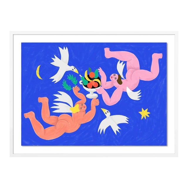 Angels by Cedric Pierre-Bez, Art Print in White Frame, Small For Sale