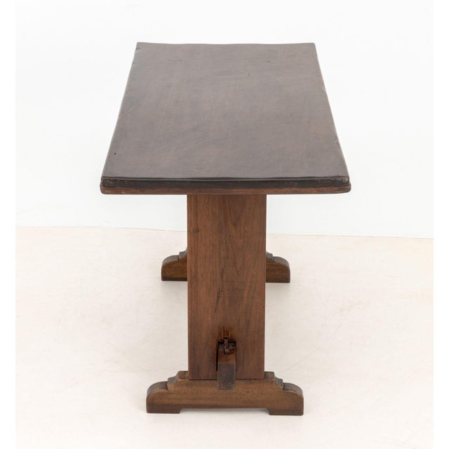 Wood Baroque Style Walnut Trestle Table, 19th Century For Sale - Image 7 of 8