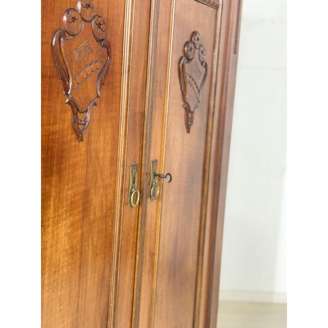Brown Gründerzeit Wooden Wardrobe, 1900s For Sale - Image 8 of 11