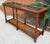 Mid-Century Modern 1970s Walnut Two Tier Glass Top Console Table With Faux Caning Shelf For Sale - Image 3 of 12