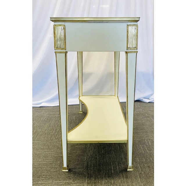 White Pair of Hollywood Regency Neoclassical White Sofa, Maison Jansen For Sale - Image 8 of 13