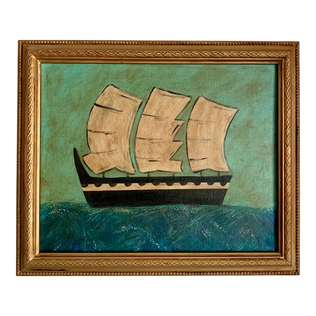 Contemporary Impressionist Style Seascape Painting on Canvas, Framed For Sale
