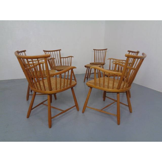 WK Möbel Armchairs and Stool by Arno Lambrecht for WK Möbel, 1950s, Set of 7 For Sale - Image 4 of 18