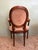 Pair of Vintage Louis XVI Style Carved Fauteuil Armchairs in Salmon Velvet For Sale In Tampa - Image 6 of 6