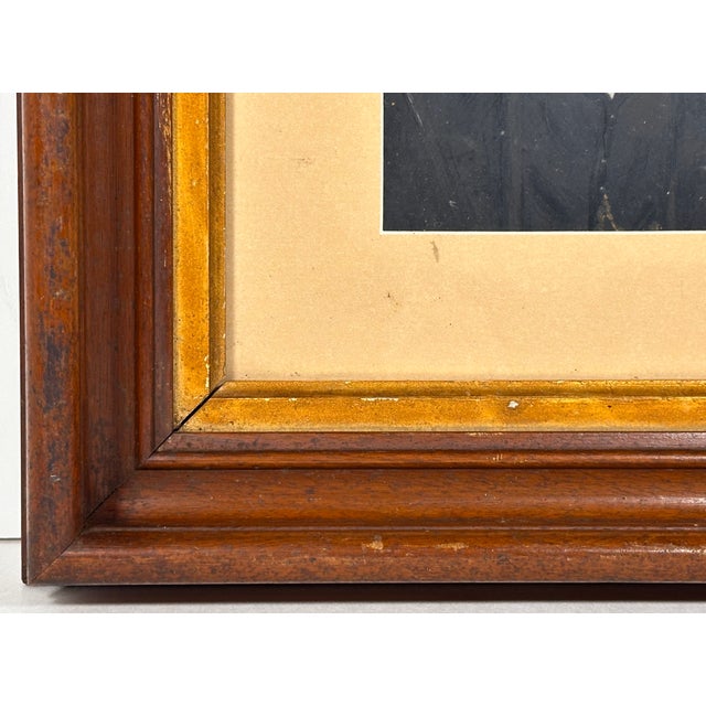 American Folk Art Hand Painted Tintype Gentleman Portrait in Walnut Frame For Sale - Image 9 of 13