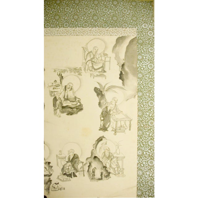 Late 19th Century Late 19th Century Japanese Juroku Rakkan Scroll by Senkoku For Sale - Image 5 of 11