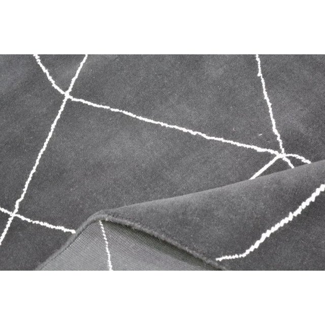 Moroccan Hand Knotted Wool Runner Rug,2'8"X7'1" For Sale - Image 4 of 4