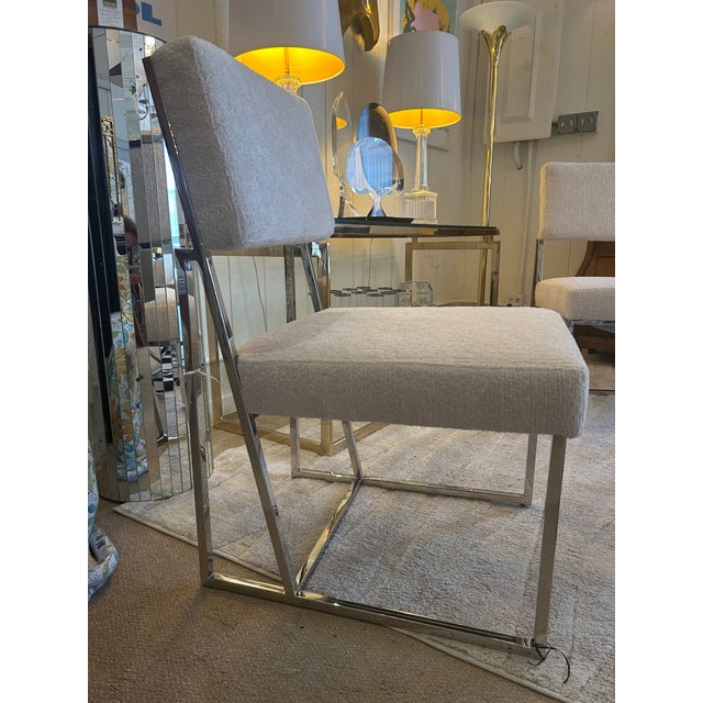 Bernhardt Chrome & Upholstered Dining Chairs -Set of 4 For Sale - Image 10 of 15