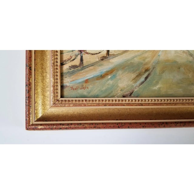 1970's Vintage Jedliezka Impressionist Paris Street Scene Oil Painting, Framed For Sale - Image 4 of 11