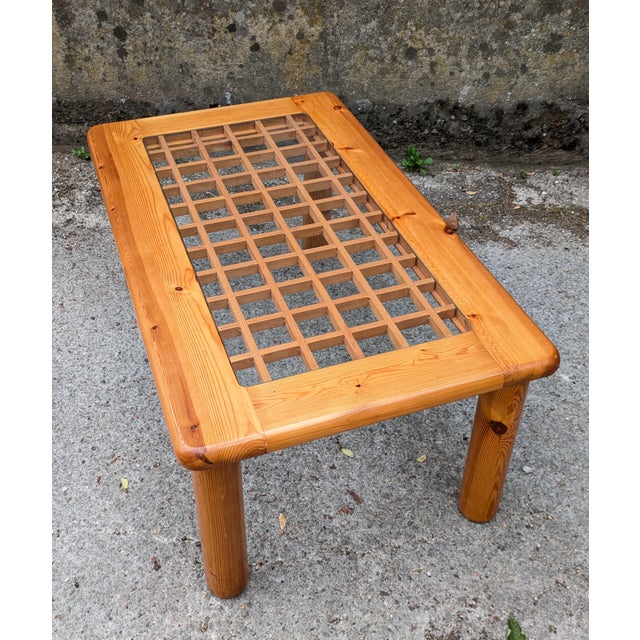 Openwork Coffee Table in Pine and Glass, France, 1980 For Sale - Image 6 of 9
