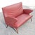 Mid-Century Modern Red Faux Leather Sofa with Flared Wooden Feet, 1950s For Sale - Image 3 of 8