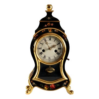 Vintage Table Clock in Lacquered Wood, 1950s For Sale