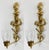 Large Vintage Brass Ribbon Torch Wall Candle Sconces, a Pair For Sale - Image 4 of 7