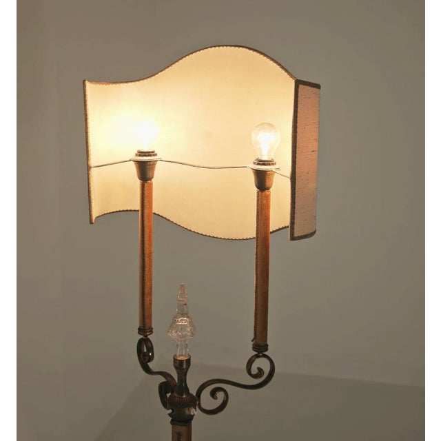 Neoclassical Brass Floor Lamp, Italy, 1940s For Sale - Image 6 of 18