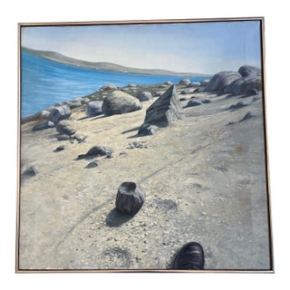 Mid 20th Century Mid-Century Coastal Landscape Oil Painting by A. Robert Birmele, 1969, Gallery Provenance For Sale