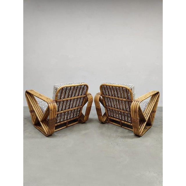 Vintage Bamboo Lounge Chairs by Paul Frankl, 1960s, Set of 2 For Sale - Image 4 of 5