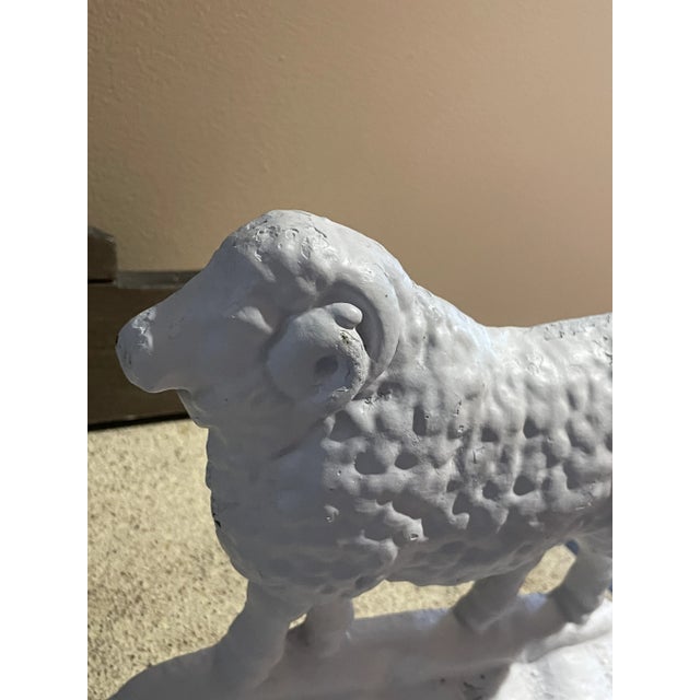 Antique 19thC Cast Iron Ram Door Stops Set of 3, 2 Black 1 White Free-Standing Heavy For Sale - Image 16 of 18