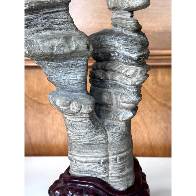 Chinese Scholar Stone Wuling Rock on Stand For Sale - Image 10 of 14
