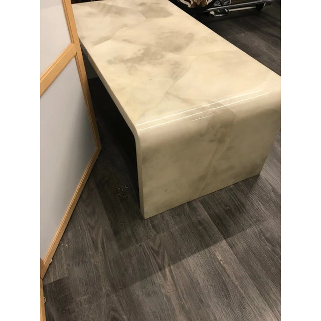 Animal Skin Jean Michel Frank Parchment Waterfall Coffee Table For Sale - Image 7 of 12