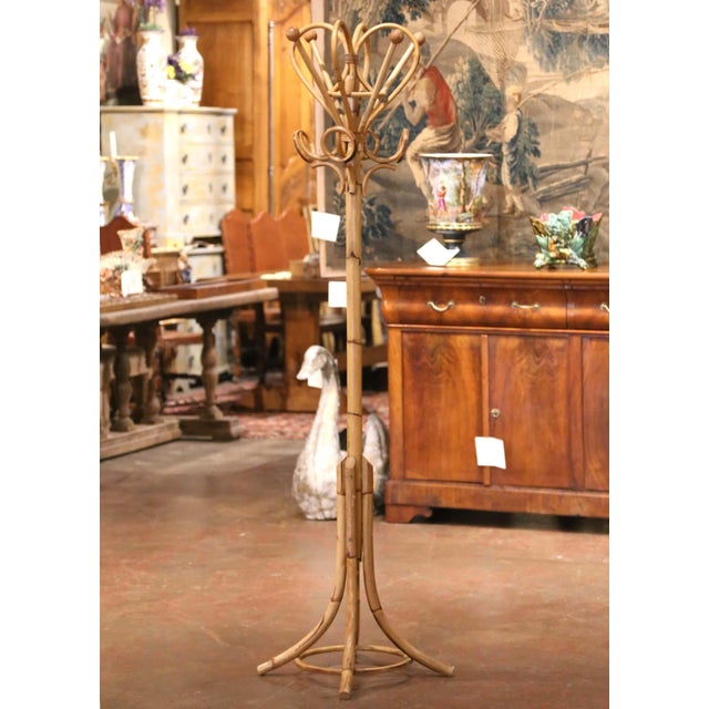 This sculptural vintage hall tree was crafted in Italy circa 1960 and reflects the light, organic character associated...