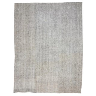 1960s Vintage Gray Turkish Kilim Rug- 9′10″ × 12′7″ For Sale