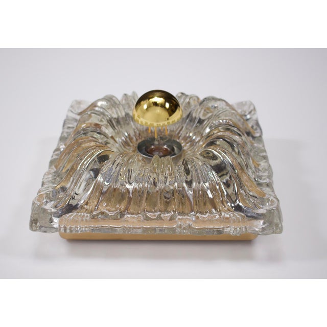 Gold Shabby Chic Pressed Glass Wall Sconces, 1970s, Set of 2 For Sale - Image 8 of 12