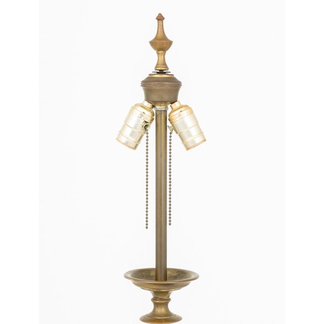 Mid 20th Century Modern Brass Tripod Floor Lamps, Pair For Sale - Image 5 of 6