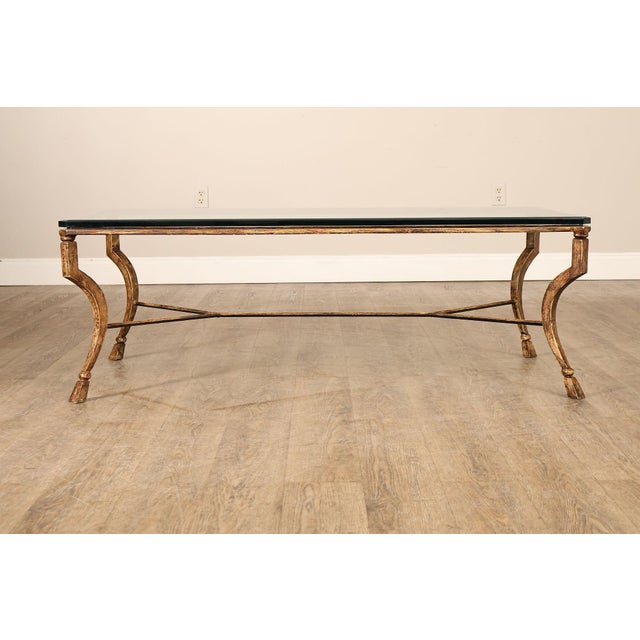 Minton Spindell 'Durant' Glass Top Iron Coffee Table For Sale - Image 14 of 18