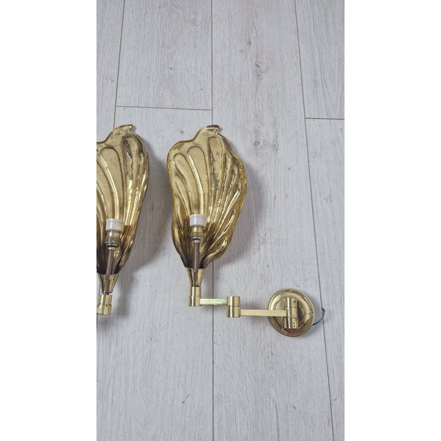 Gold Brass Wall Lamps by Carlo Giorgi for Bottega Gadda, 1960s, Set of 2 For Sale - Image 8 of 12