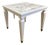 Glam Hollywood Regency - Style Painted White End Table With White Marble Top & Fluted Legs For Sale