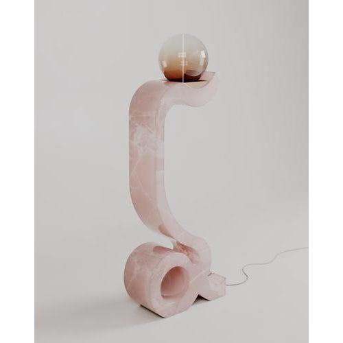 Not Yet Made - Made To Order Onice Rosa Marble Stone Lucerna Lamp by Esther Knopfler For Sale - Image 5 of 17