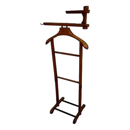 Italian Birch Valet, Mid-Century Modern Design, Rotating Tray, 1968 For Sale
