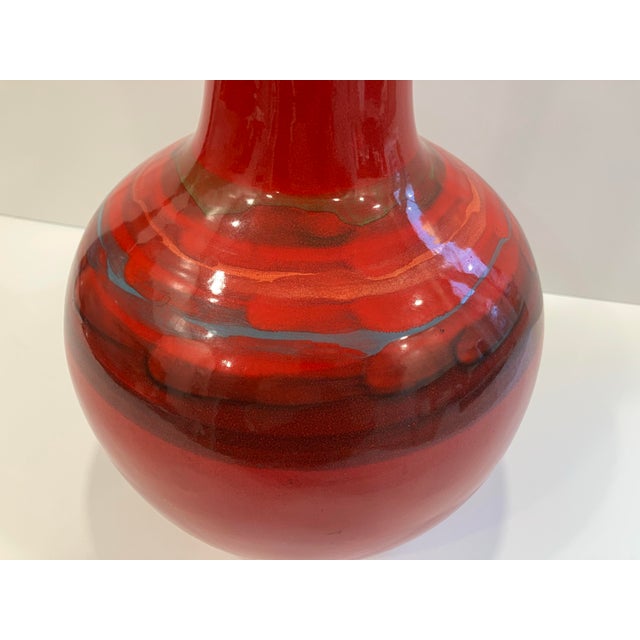 1970s Mid 20th Century Italian Hand Painted 20 “ Vase For Sale - Image 5 of 5