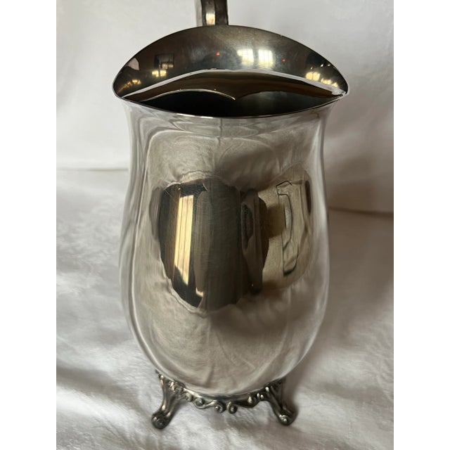 Silverplated Footed Water Pitcher by Rogers For Sale - Image 10 of 12