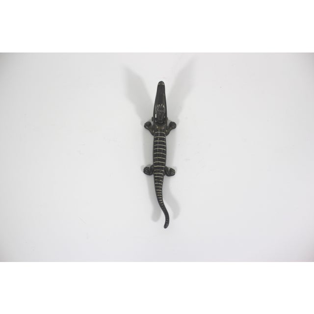 Vintage Brass Crocodile Nut Cracker Alligator Nutcracker, Bar Cart Styling For Sale - Image 11 of 11
