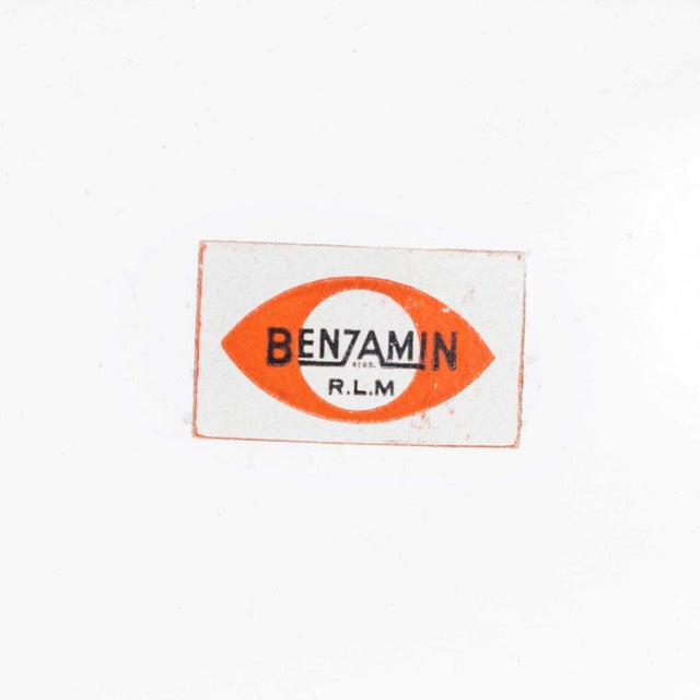 White Benjamin Enamelled Pendant Lamp, 1960s For Sale - Image 6 of 16