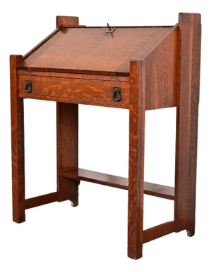 Lifetime Furniture Antique Mission Oak Arts & Crafts Drop Front Secretary Desk, Circa 1900