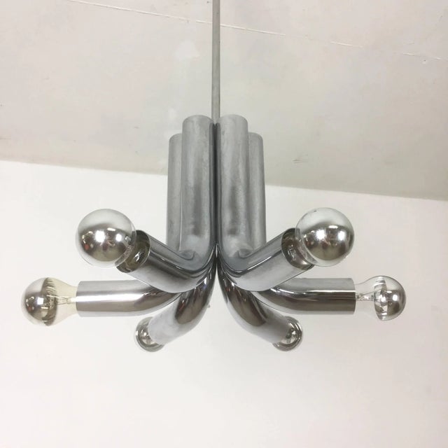 Silver Modernist German Sputnik Hanging Light from Cosack Lights, 1960s For Sale - Image 8 of 10