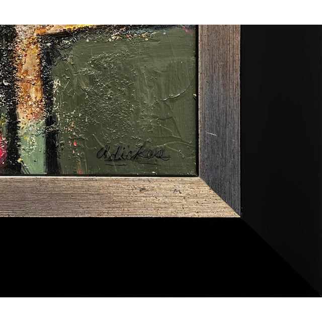 David Adickes "Abstract With Glitter" Modern Abstract Earth-Toned Geometric Painting, 2009 For Sale In Houston - Image 6 of 8