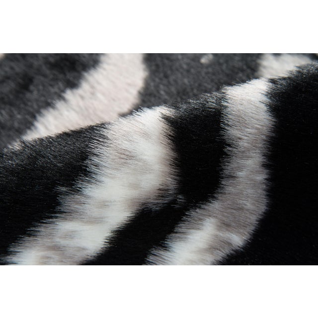 Erin Gates by Momeni Acadia Zebra Black Faux Hide Area Rug 5'3" X 7