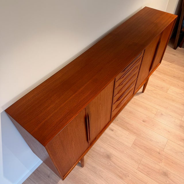 Wood Mid Century Danish Modern Teak Highboard For Sale - Image 7 of 12