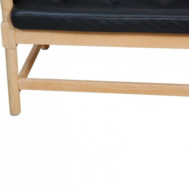 Spoke-Back Sofa in Black Leather from Børge Mogensen, 1970s For Sale - Image 9 of 18