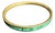 Vintage Malachite Inlay Bangle Bracelet Brass Gold Tone Thin For Sale