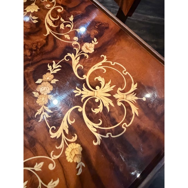 1980s 1980s Italian Inlaid Marquetry Multi-Game Table With Roulette & 4 Chairs For Sale - Image 5 of 12