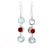 Blue Stunning Red Garnet & Topaz Round Cut Dangling Earrings in Solid Silver- 2 Pieces For Sale - Image 8 of 13