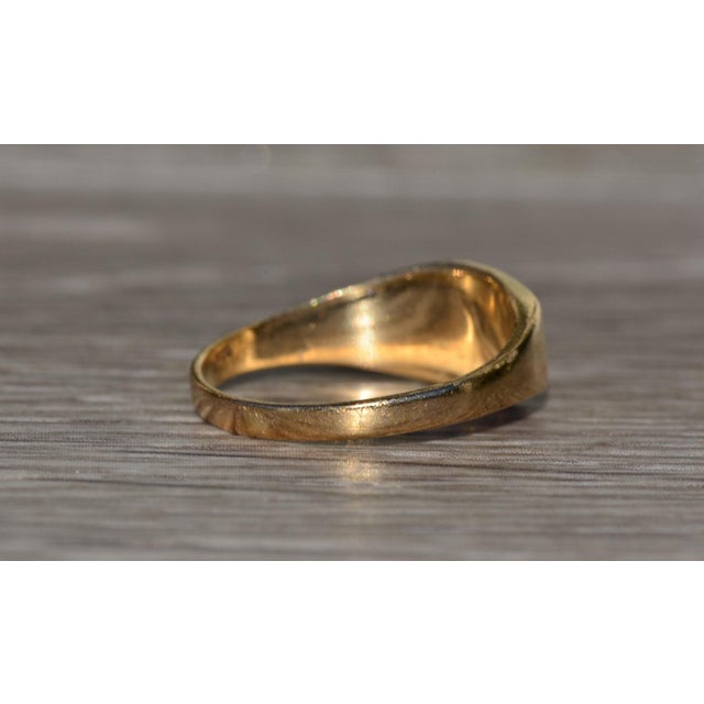 The Baytown: Ladies Hand Engraved Cocktail Ring in Yellow Gold For Sale In Philadelphia - Image 6 of 10