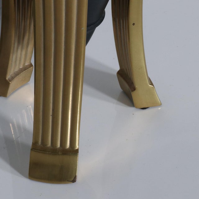 Black 1990s Deco Michael Taylor Attributed Brass and Ebonized Urn Lamp with Metal Shade For Sale - Image 8 of 9