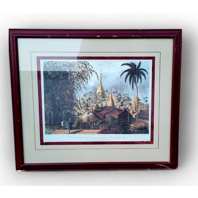 After Joseph Moore, The Great Dagon Pagoda, Rangoon, 1930, Engraving For Sale - Image 8 of 8